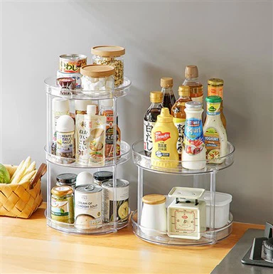 Transparent Rotating Storage Rack